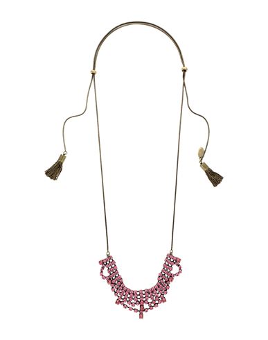 Twinset Woman Necklace Pink Size - Brass, Glass In Gold
