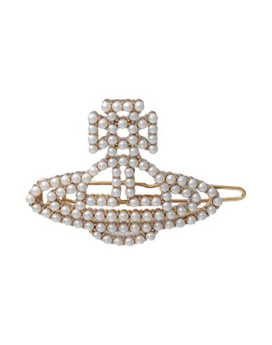 Vivienne Westwood Hair Accessory White Size - Brass In Gold