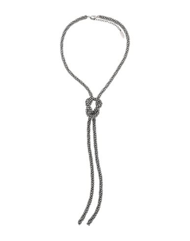 Shop Brunello Cucinelli Woman Necklace Lead Size - 925/1000 Silver In Grey