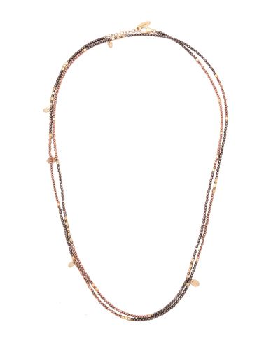 Brunello Cucinelli Woman Necklace Brown Size - 925/1000 Silver In Gold