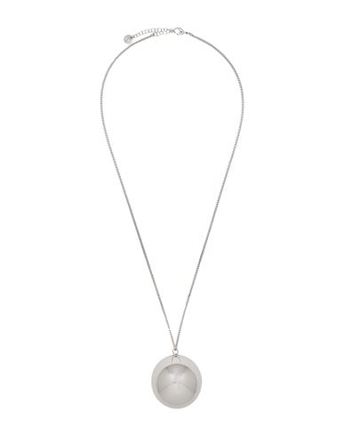 Shop Mm6 Maison Margiela Woman Necklace Silver Size - Brass