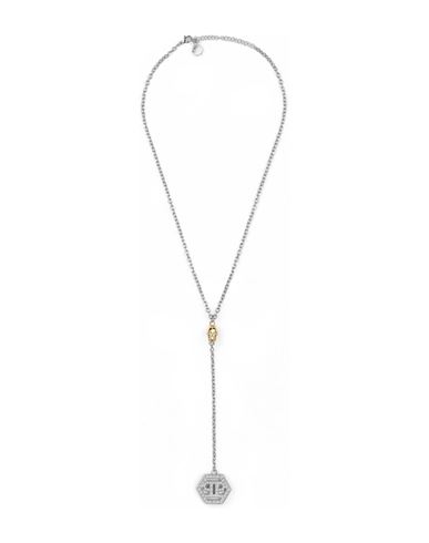 Shop Philipp Plein Hexagon Crystal Cable Chain Necklace Woman Necklace Silver Size Onesize Stainless Stee