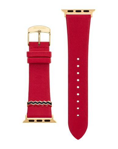Shop Missoni Zigzag Leather Apple Watch Strap Watch Accessory Red Size - Calfskin
