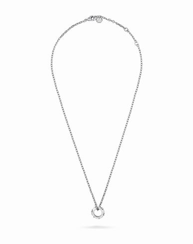 Shop Philipp Plein The Plein Cuff Crystal Cable Chain Necklace Woman Necklace Silver Size - Stainless Ste