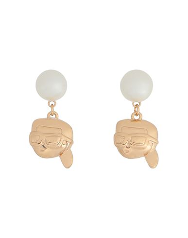 Shop Karl Lagerfeld K/ikonik 2.0 Pearls Studs Woman Earrings Gold Size - Glass, Brass