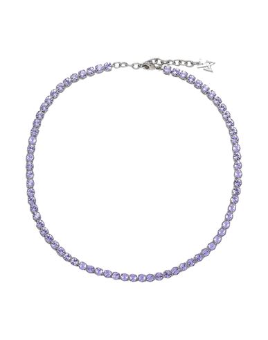 Shop Amina Muaddi Woman Necklace Lilac Size - Metal In Purple
