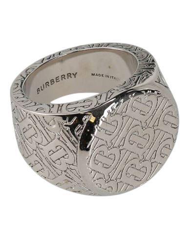 Burberry Monogram-engraved Signet Ring Man Ring Silver Size 7 Brass