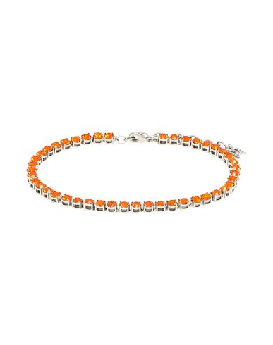 Amina Muaddi Woman Bracelet Orange Size - Metal, Crystal