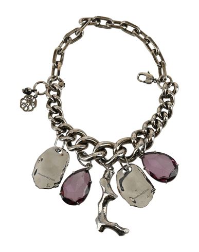 Alexander Mcqueen Chain Charm Bracelet Woman Bracelet Silver Size - Brass