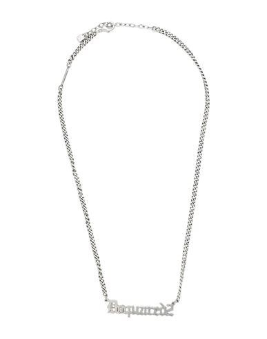 Shop Dsquared2 Woman Necklace Silver Size - Brass, Tin