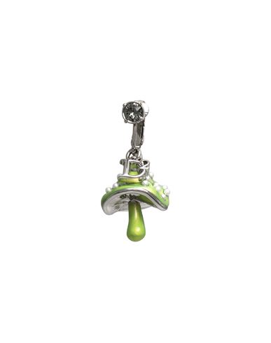 Dsquared2 Woman Single Earring Acid Green Size - Metal, Natural Resin In Gray