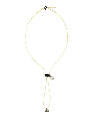 Shop Dsquared2 Man Necklace Ocher Size - Textile Fibers In Yellow