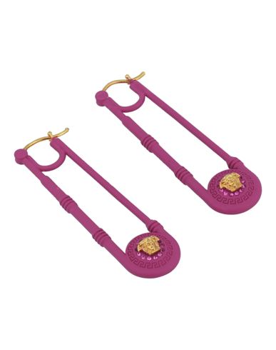 Versace Safety Pin Earrings Woman Earrings Pink Size - Metal In Purple