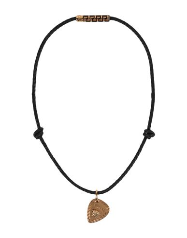 Shop Versace Medusa Braided Leather Necklace Woman Necklace Black Size - Calfskin