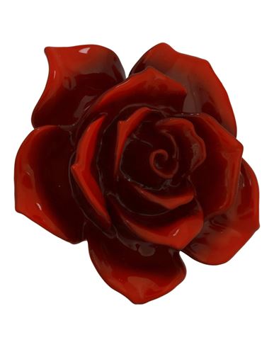 Versace Rose Resin Ring Woman Ring Red Size 15 Metal