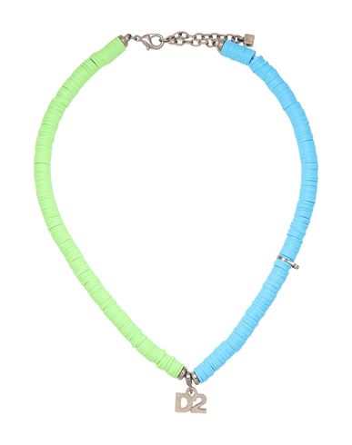 Dsquared2 Man Necklace Azure Size - Metal, Silicone In Blue