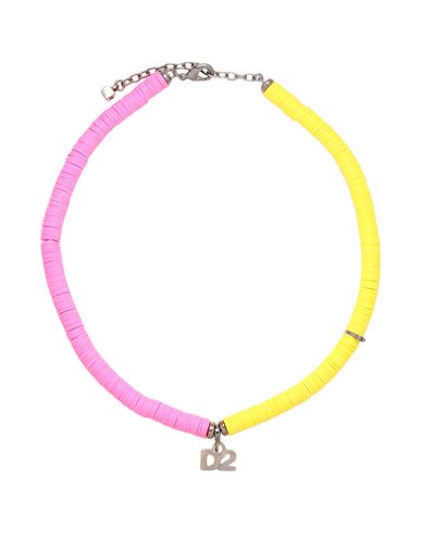 Dsquared2 Man Necklace Pink Size - Metal, Silicone In Yellow