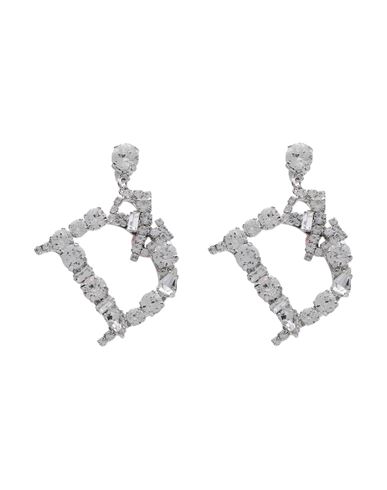 Dsquared2 Woman Earrings Silver Size - Metal, Crystal In Gold