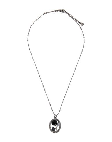 Dsquared2 Woman Necklace Steel Grey Size - Metal, Resin In Black