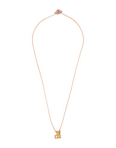 Shop Dsquared2 Man Necklace Orange Size - Cotton, Calfskin