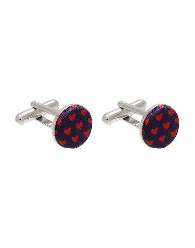 Fefè Glamour Pochette Fefē Man Cufflinks And Tie Clips Navy Blue Size - Metal, Textile Fibers In Red