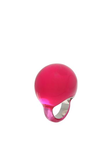 Dries Van Noten Woman Ring Pink Size L Plastic, Brass