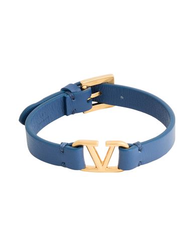 Valentino Garavani Woman Bracelet Slate Blue Size - Leather, Metal