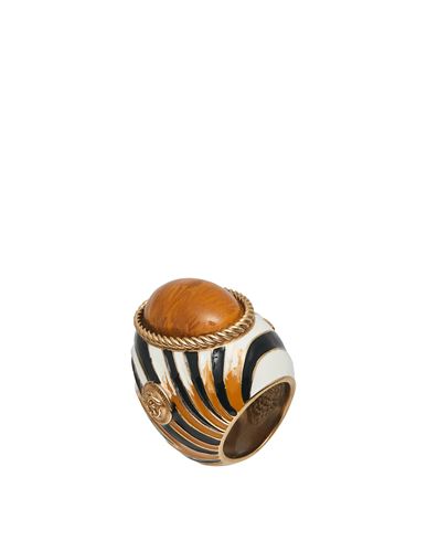 Roberto Cavalli Woman Ring Camel Size 7.5 Metal In Sand