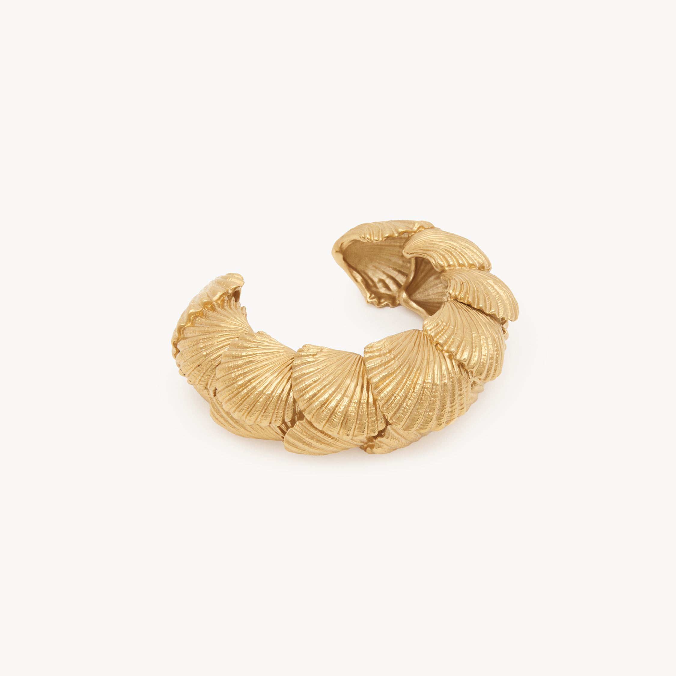 Shop Chloé The  Shells Cuff Gold Size Onesize 100% Brass