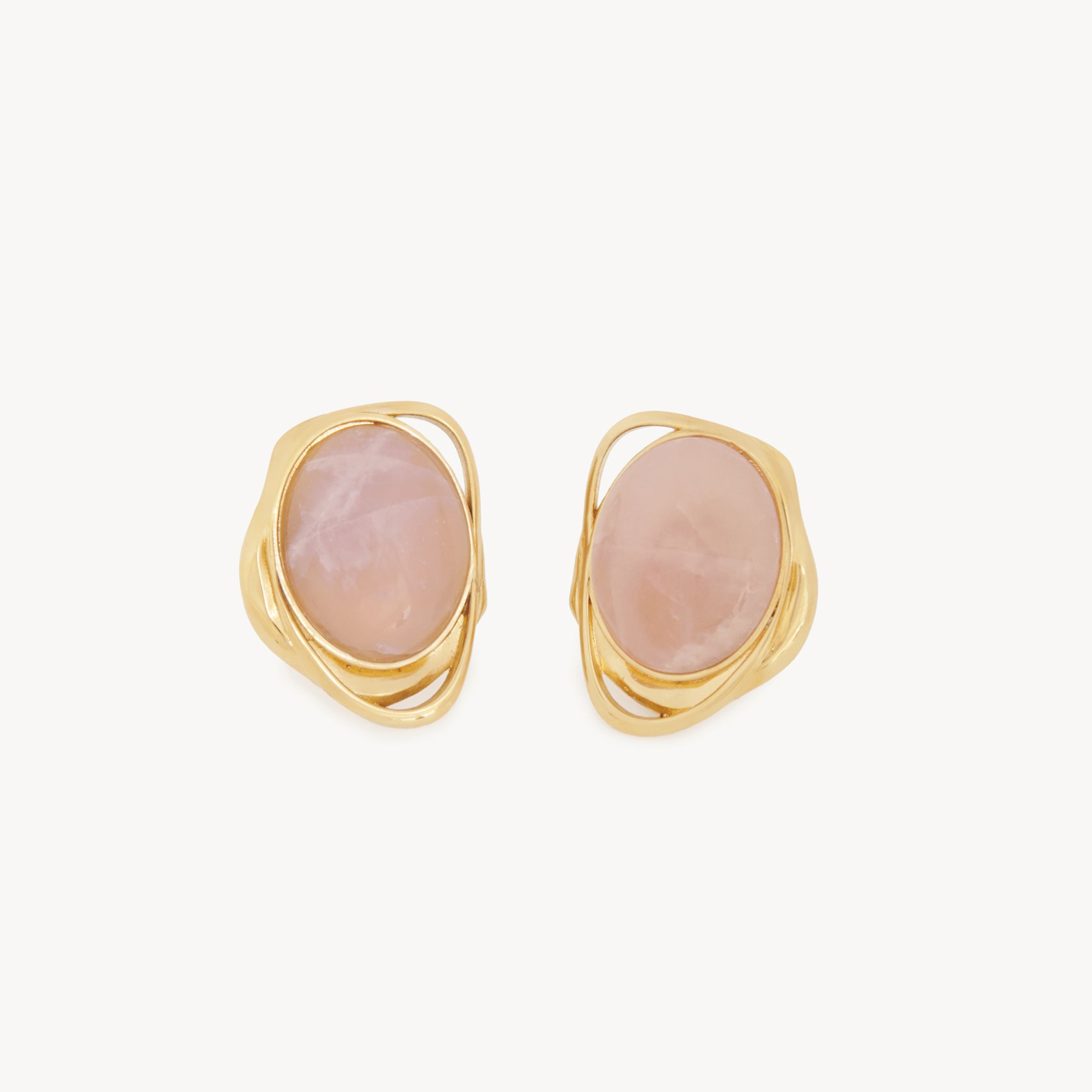 Chloé The  Senses Earrings Pink Size Onesize 100% Brass, Rose Quartz In Pink
