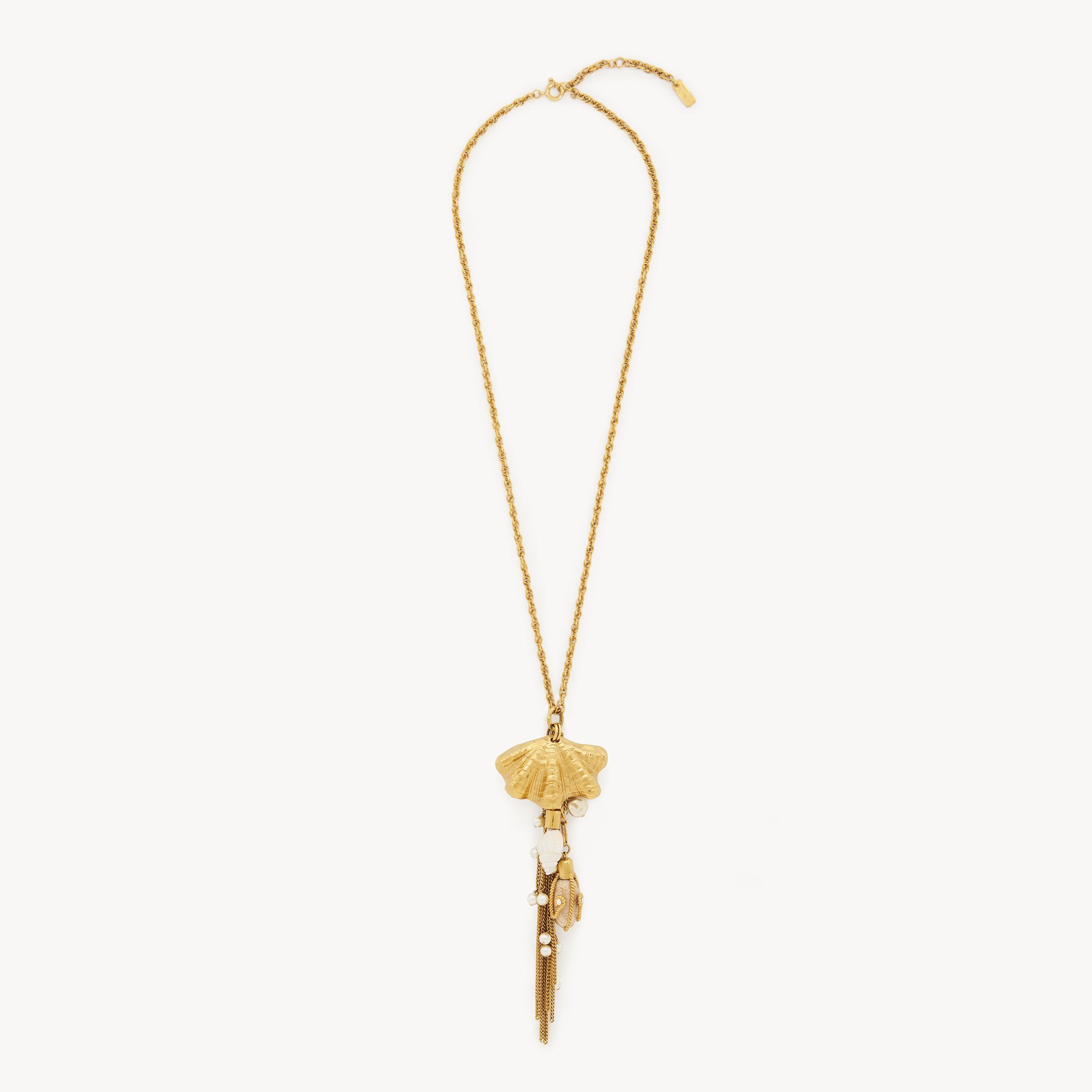 Chloé Collier Pendentif  Shells Femme Or Taille Onesize 100% Laiton, Verre Borosilicate, Oliva Concav In Or