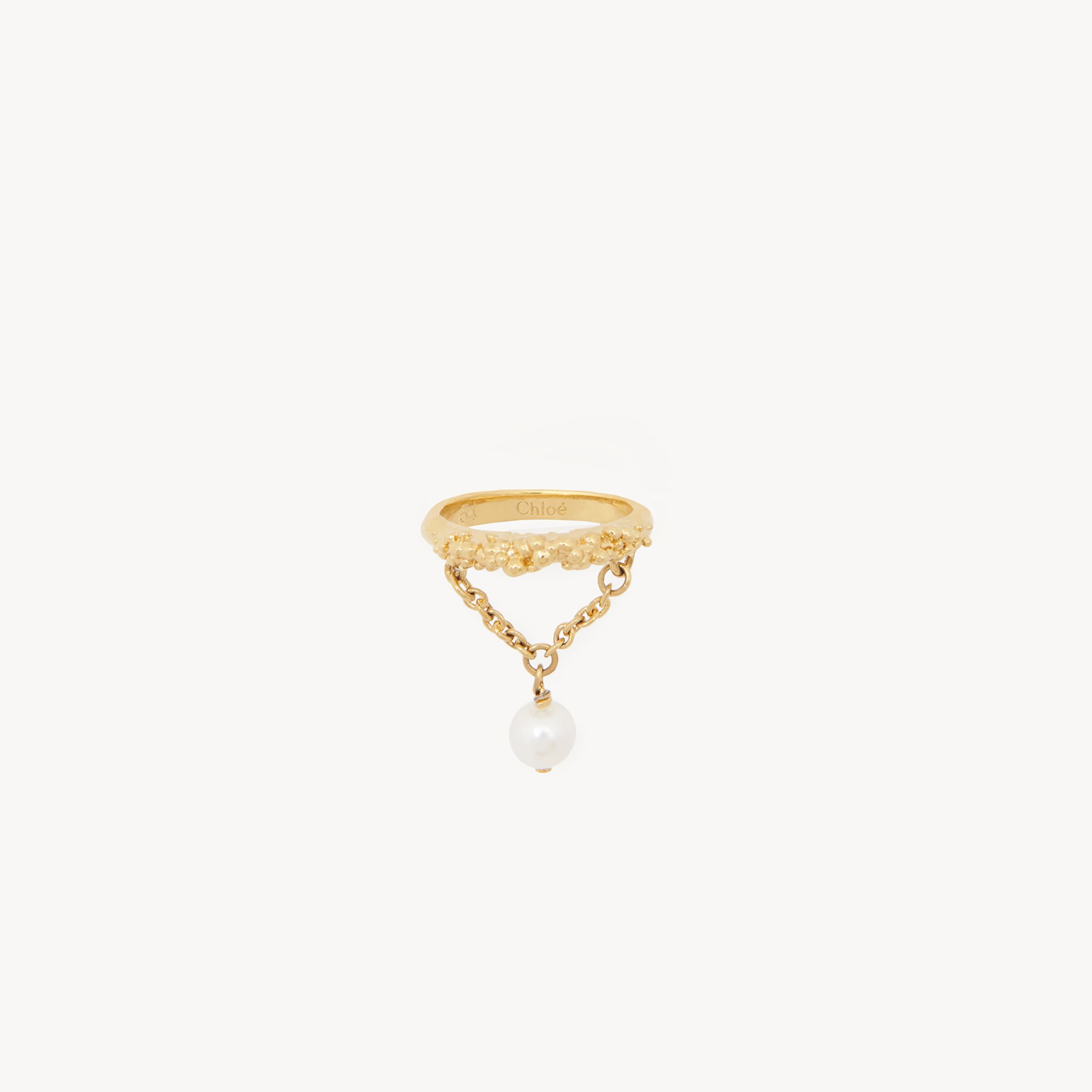 Chloé The  Shells Ring Gold Size N 100% Brass, Borosilicate Glass In Gold