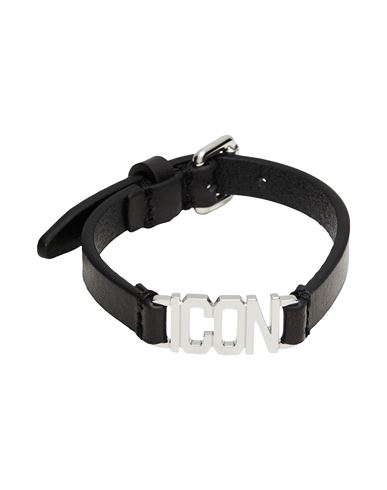 Shop Dsquared2 Woman Bracelet Black Size - Cowhide, Zamak, Brass