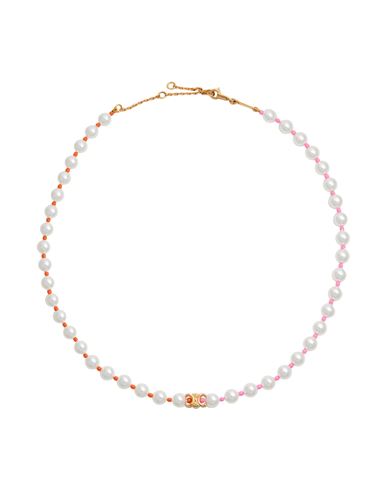Celine Woman Necklace Ivory Size - Brass, Resin In White