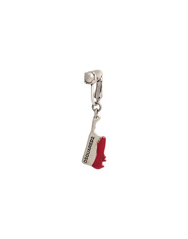 Dsquared2 Man Single Earring Silver Size - Tin Alloy, Brass, Enamel In Silver