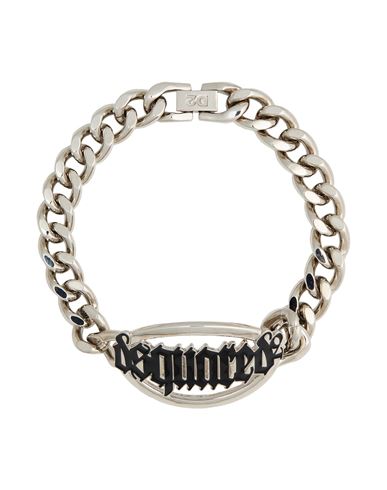 Dsquared2 Woman Necklace Silver Size M Metal, Enamel