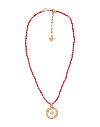 Versace Woman Necklace Coral Size - Metal In Red