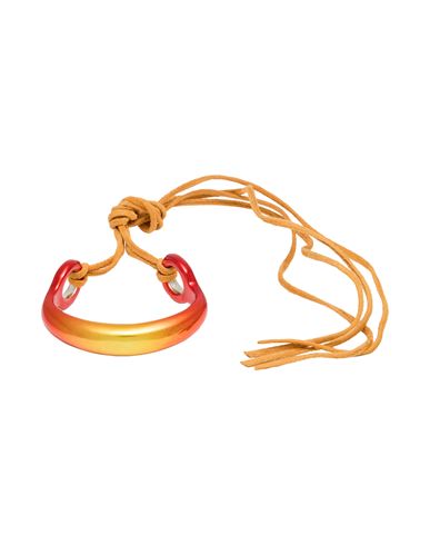 Isabel Marant Woman Bracelet Apricot Size I Brass, Goat Skin, Polyurethane In Orange