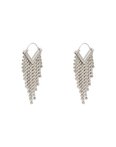 Isabel Marant Woman Earrings Silver Size - Brass, Glass In Metallic
