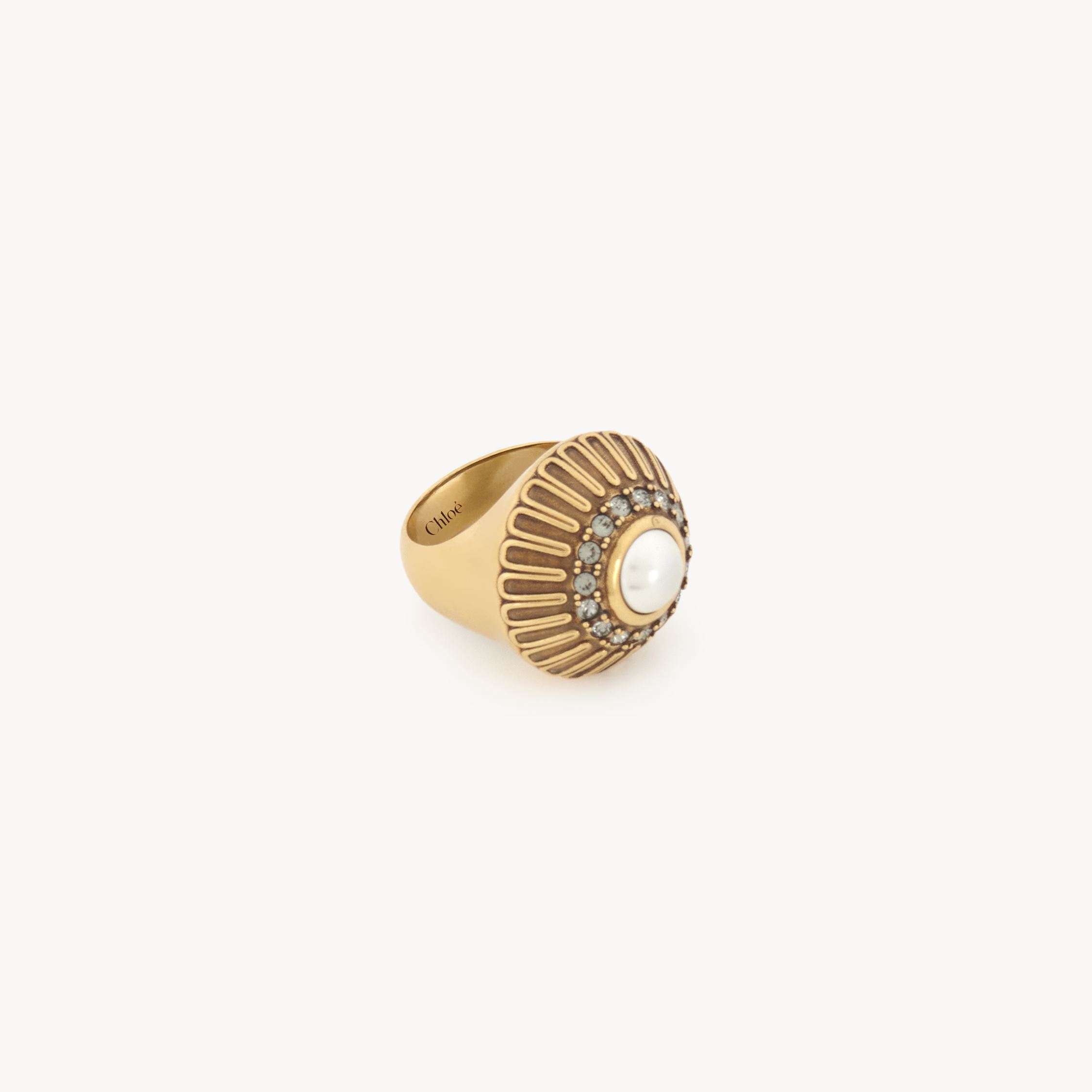 Chloé Pearl-embellished Ring In Gold