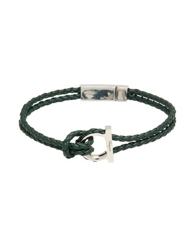 Ferragamo Man Bracelet Dark Green Size - Leather In Green