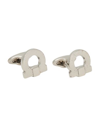 Ferragamo Man Cufflinks And Tie Clips Silver Size - Brass In Silver