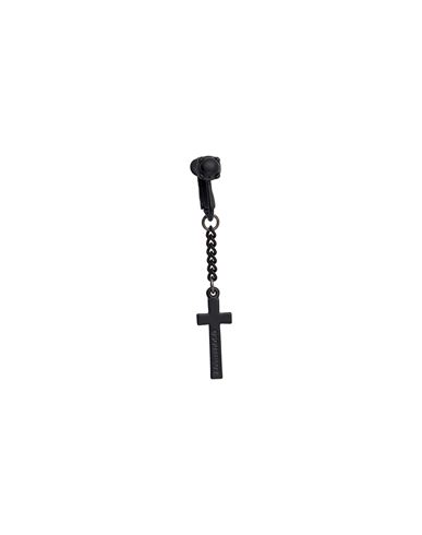 Dsquared2 Man Single Earring Black Size - Tin Alloy, Brass In Brown