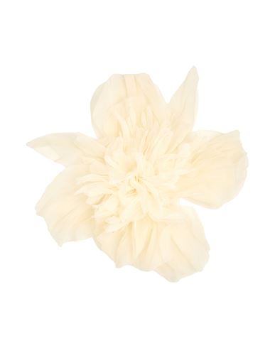 Max Mara Woman Brooch Ivory Size - Silk, Metal In White