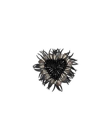 Max Mara Woman Brooch Black Size - Textile Fibers, Glass