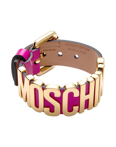 Moschino Couture Woman Bracelet Fuchsia Size - Leather, Metal In Pink