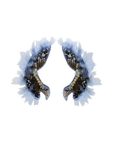Elisabetta Franchi Woman Earrings Slate Blue Size - Metal In Blue