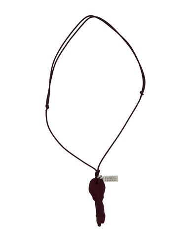 Mm6 Maison Margiela Woman Necklace Burgundy Size - Resin, Cotton, Brass In Burgundy