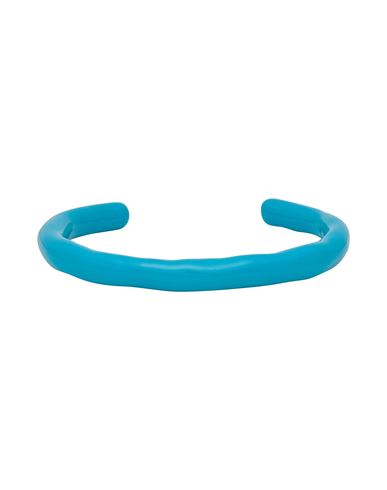 Jil Sander Woman Bracelet Azure Size L Metal In Blue