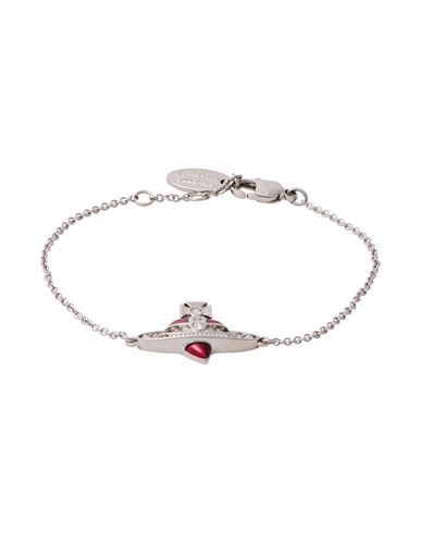 Vivienne Westwood New Diamante Heart Bracelet Woman Bracelet Red Size - Brass In Red